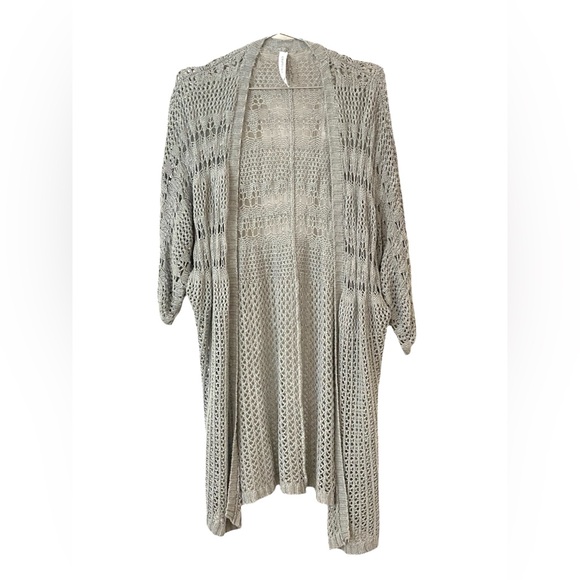 Aéropostale airy Gray crochet long cardigan - Picture 1 of 3